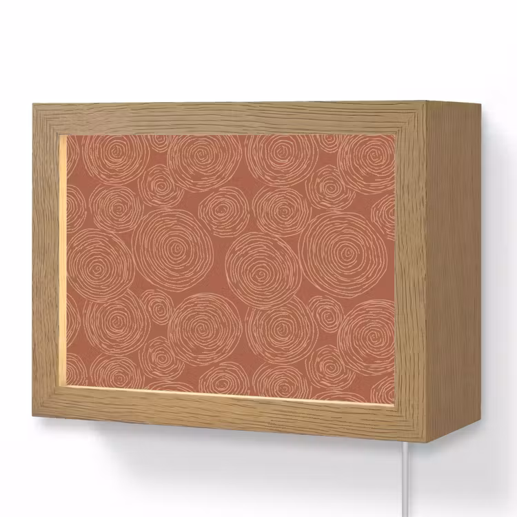 Lightbox - Wandlamp - Cirkels - Abstract - Artistiek - Terracotta — 1
