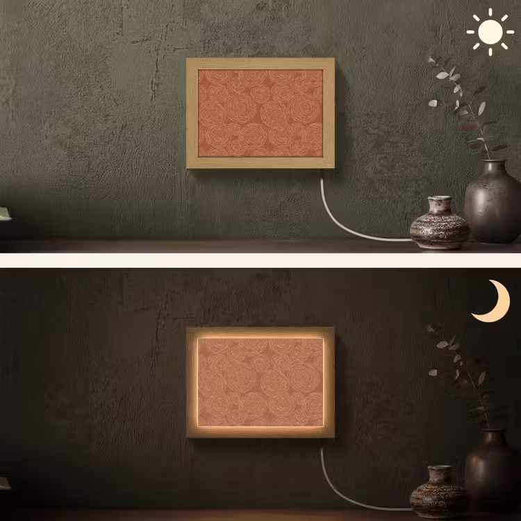 Lightbox - Wandlamp - Cirkels - Abstract - Artistiek - Terracotta — 3