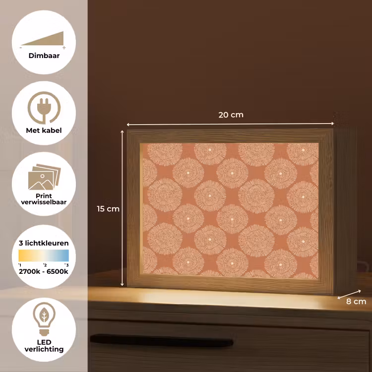Lightbox - Wandlamp - Cirkels - Grafisch - Patroon - Terracotta — 9