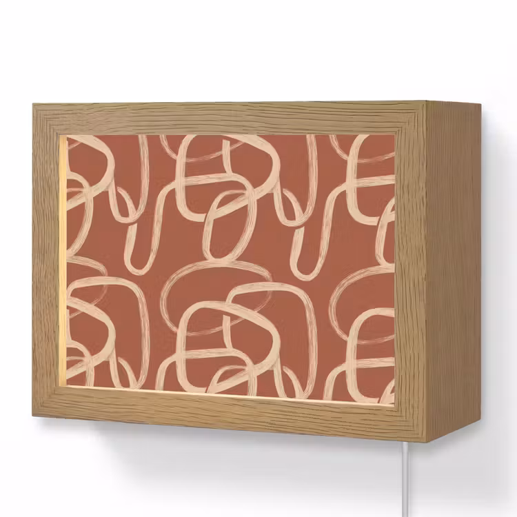 Lightbox - Wandlamp - Lijnen - Abstract - Organisch - Terracotta - Crème — 1