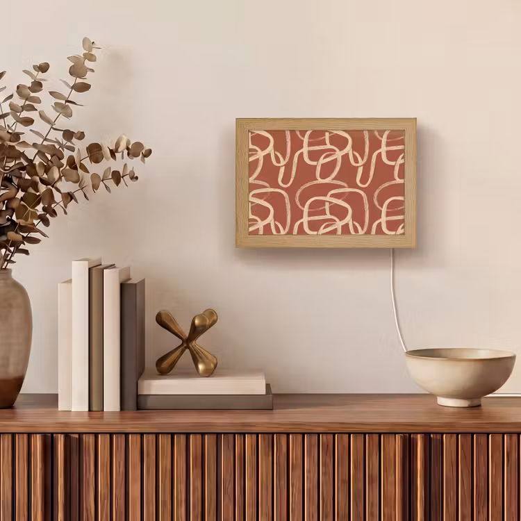 Lightbox - Wandlamp - Lijnen - Abstract - Organisch - Terracotta - Crème — 4