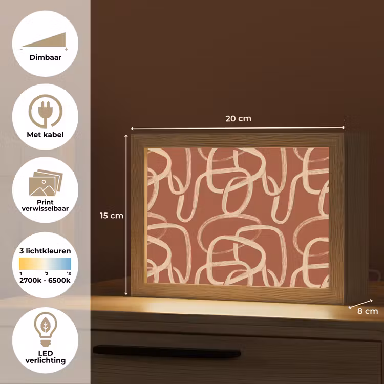 Lightbox - Wandlamp - Lijnen - Abstract - Organisch - Terracotta - Crème — 9