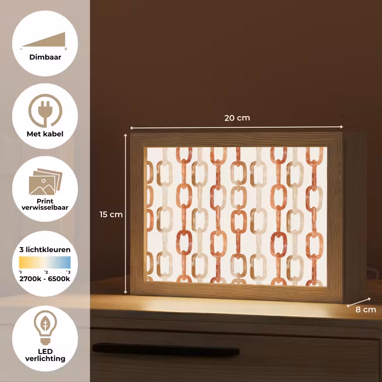 Lightbox - Wandlamp - Schakels - Patroon - Aquarel - Terracotta — 9