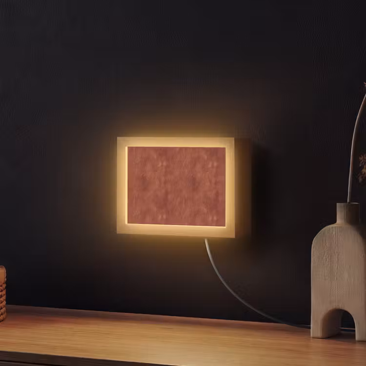 Lightbox - Wandlamp - Stucwerk - Textuur - Terracotta — 2