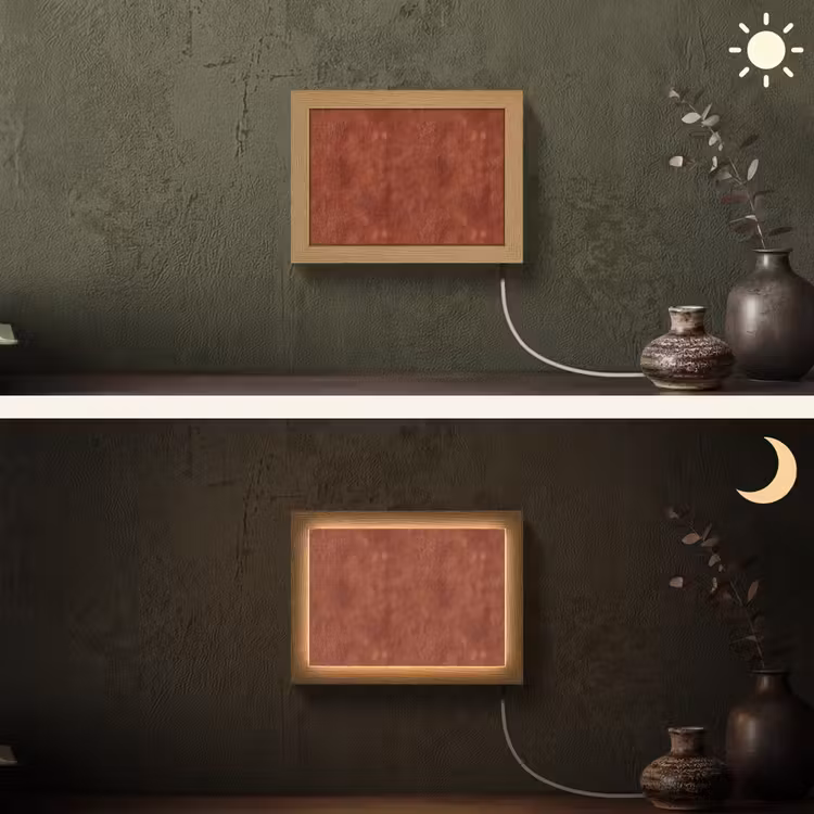Lightbox - Wandlamp - Stucwerk - Textuur - Terracotta — 3