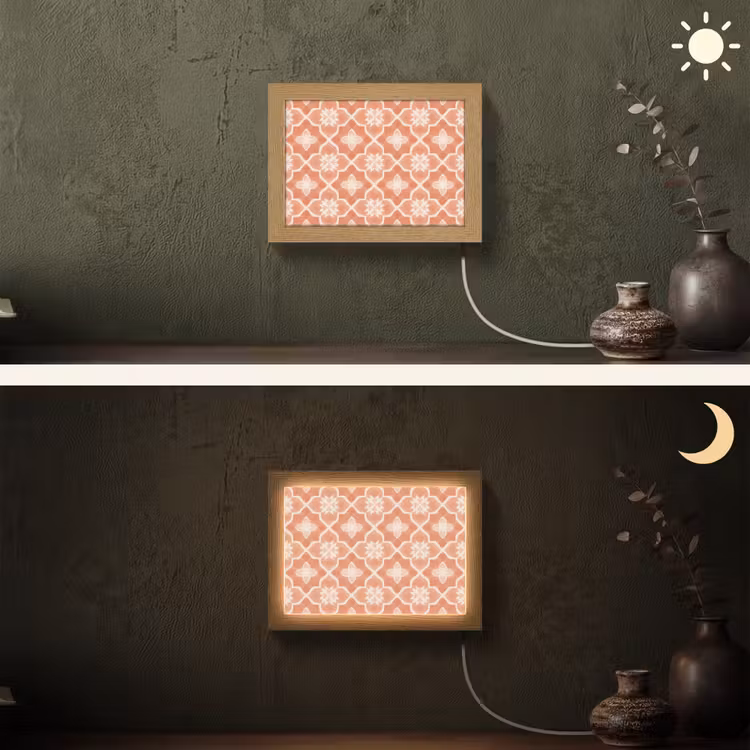 Lightbox - Wandlamp - Tegelpatroon - Arabesk - Vintage - Terracotta — 3