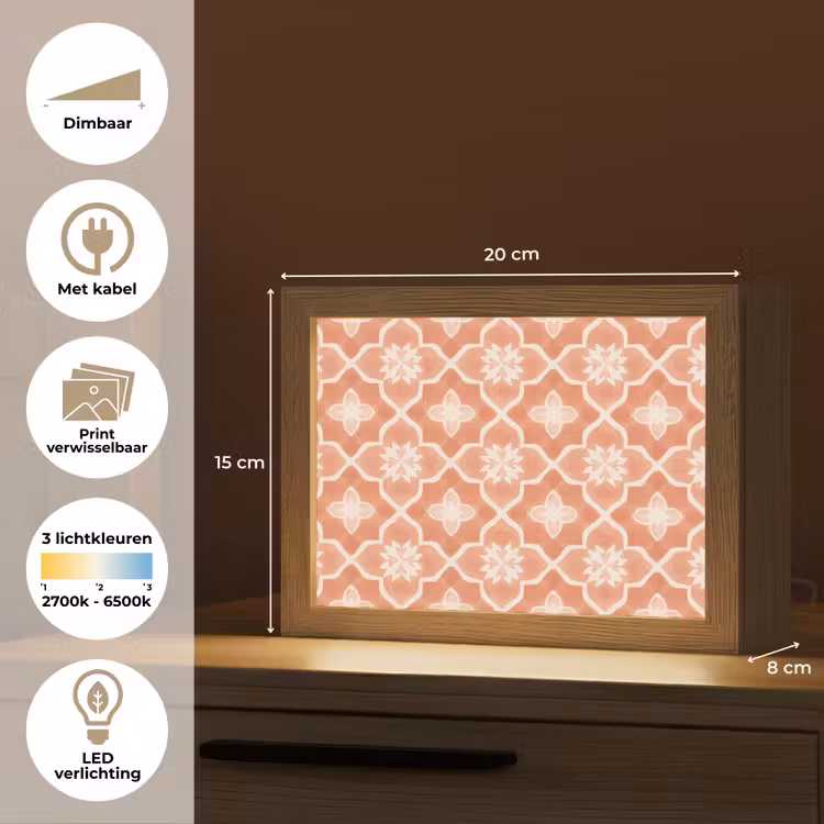 Lightbox - Wandlamp - Tegelpatroon - Arabesk - Vintage - Terracotta — 9