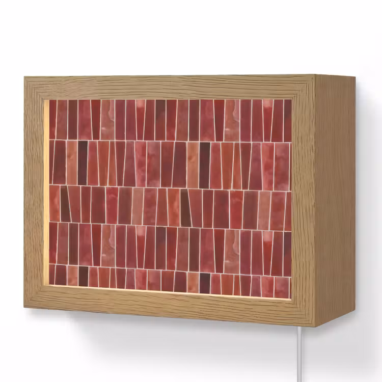 Lightbox - Wandlamp - Tegels - Modern - Structuur - Dieprood — 1