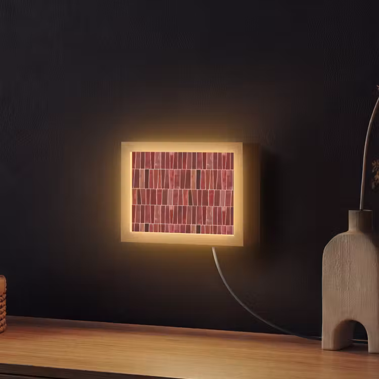 Lightbox - Wandlamp - Tegels - Modern - Structuur - Dieprood — 2