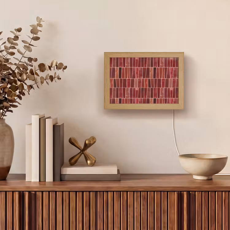 Lightbox - Wandlamp - Tegels - Modern - Structuur - Dieprood — 4