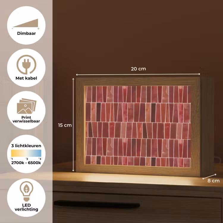 Lightbox - Wandlamp - Tegels - Modern - Structuur - Dieprood — 9