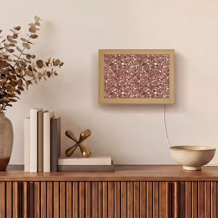 Lightbox - Wandlamp - Terrazzo - Patroon - Steentextuur - Roodbruin — 4