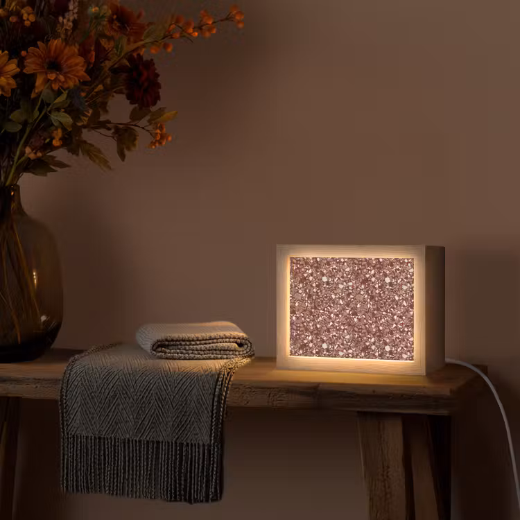 Lightbox - Wandlamp - Terrazzo - Patroon - Steentextuur - Roodbruin — 5