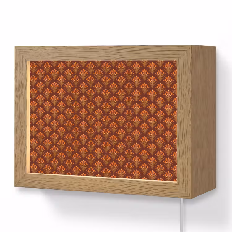 Lightbox - Wandlamp - Waaiers - Art Deco - Botanisch - Roestbruin - Oranje — 1