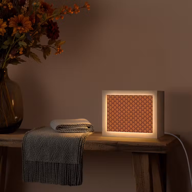 Lightbox - Wandlamp - Waaiers - Art Deco - Botanisch - Roestbruin - Oranje — 5