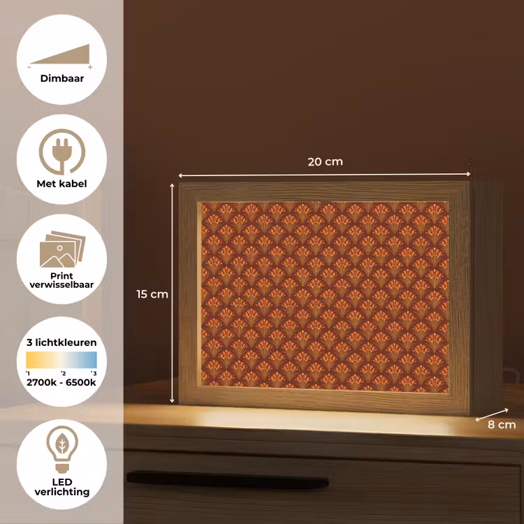 Lightbox - Wandlamp - Waaiers - Art Deco - Botanisch - Roestbruin - Oranje — 9