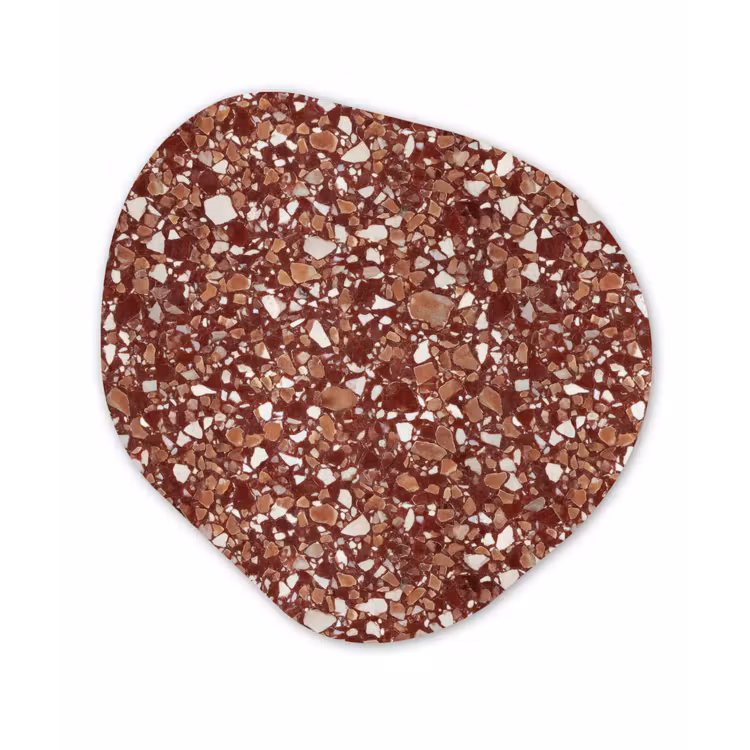 Organisch schilderij - Forex - Terrazzo - Patroon - Steentextuur - Roodbruin — 1