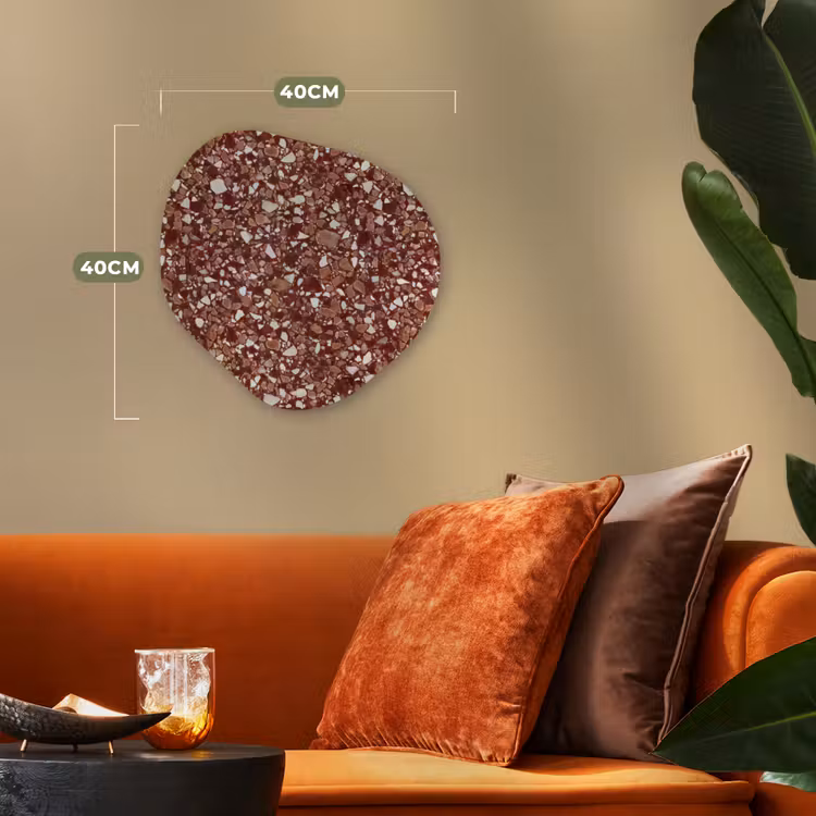 Organisch schilderij - Forex - Terrazzo - Patroon - Steentextuur - Roodbruin — 4