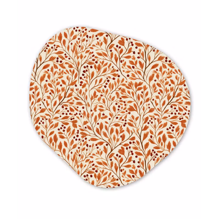 Organische schilderij - Aluminium - Bladeren - Botanisch - Terracotta — 1