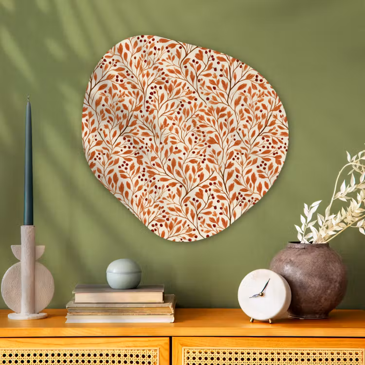 Organische schilderij - Aluminium - Bladeren - Botanisch - Terracotta — 2