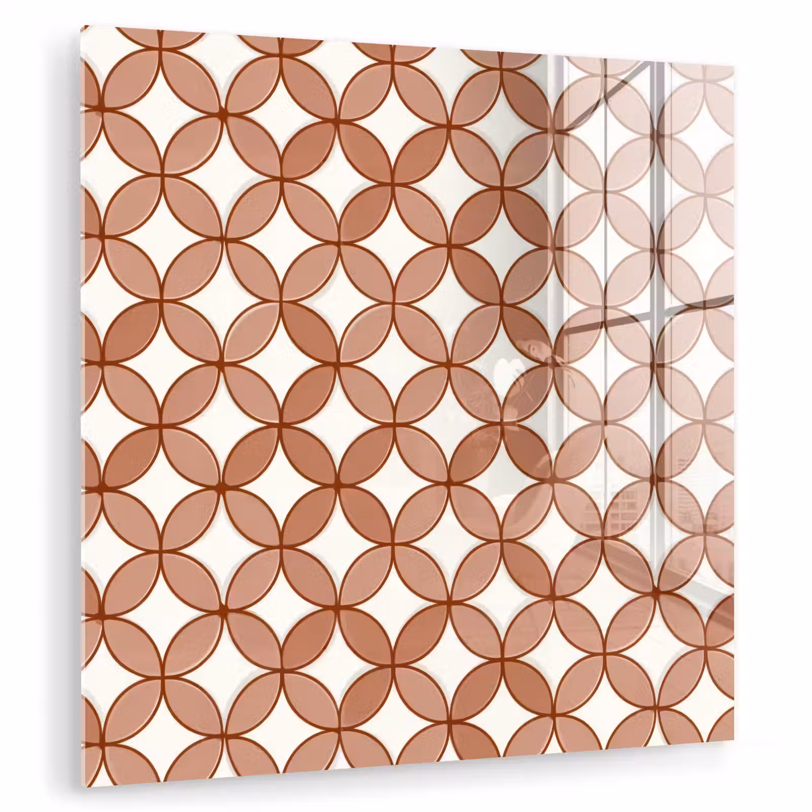 Glas schilderij - Geometrisch - Cirkels - Modern - Terracotta — 1