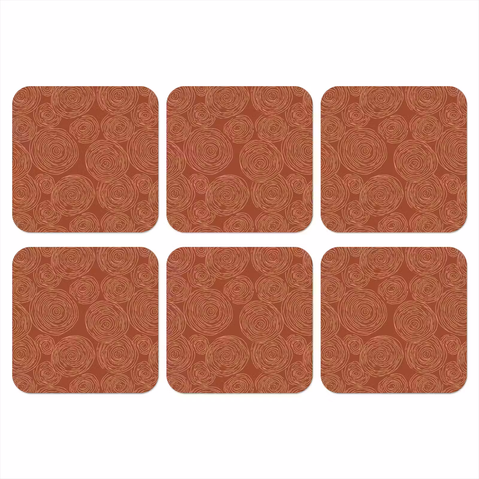Onderzetter - Cirkels - Abstract - Artistiek - Terracotta — 1