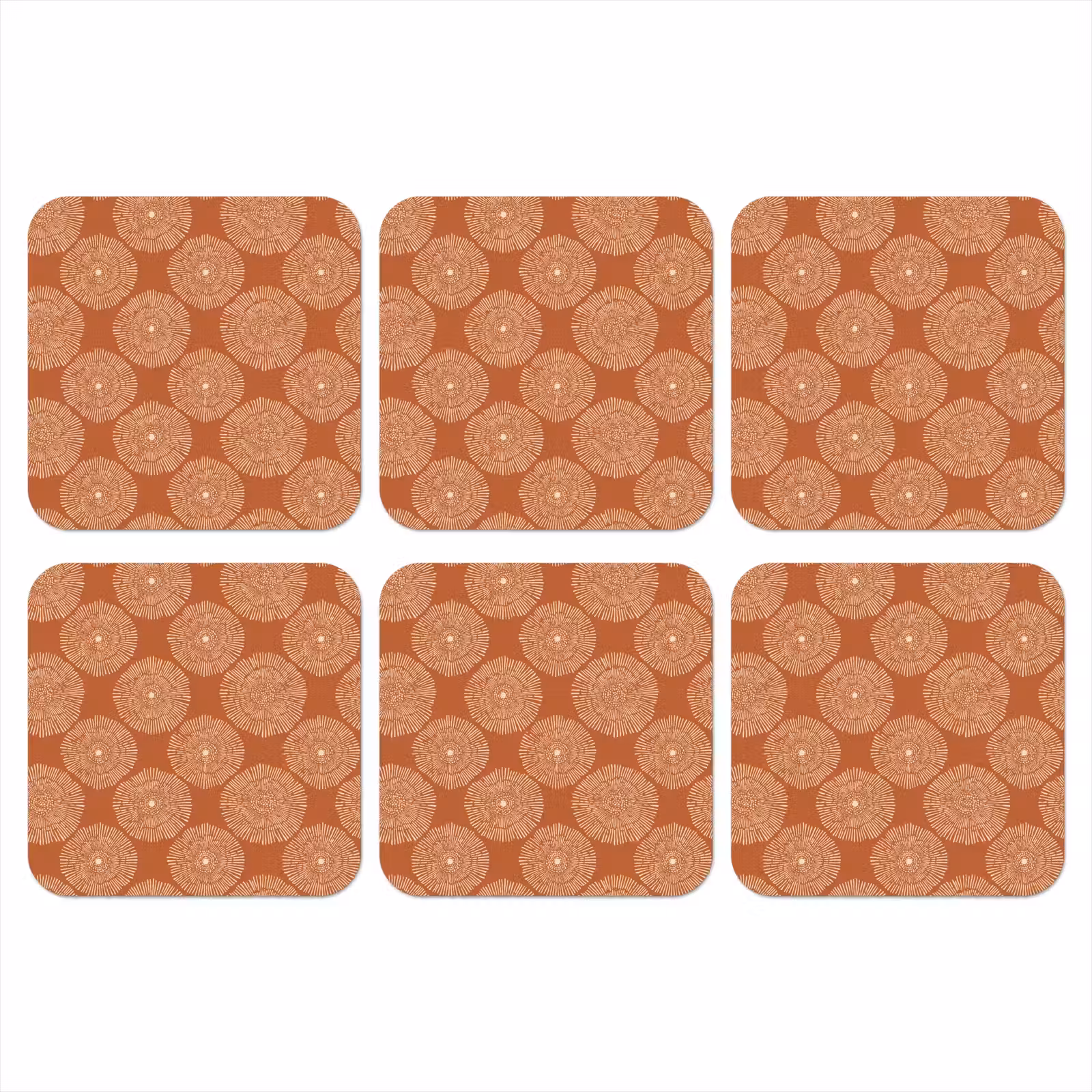 Onderzetter - Cirkels - Grafisch - Patroon - Terracotta — 1