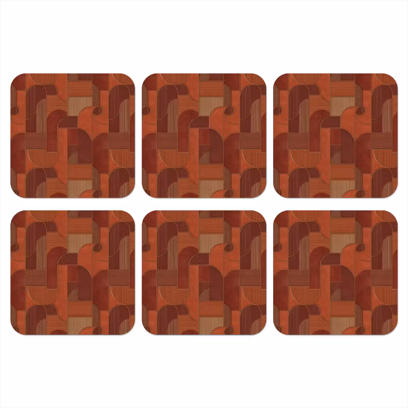 Onderzetter - Geometrisch - Abstract - Textuur - Bruin — 1