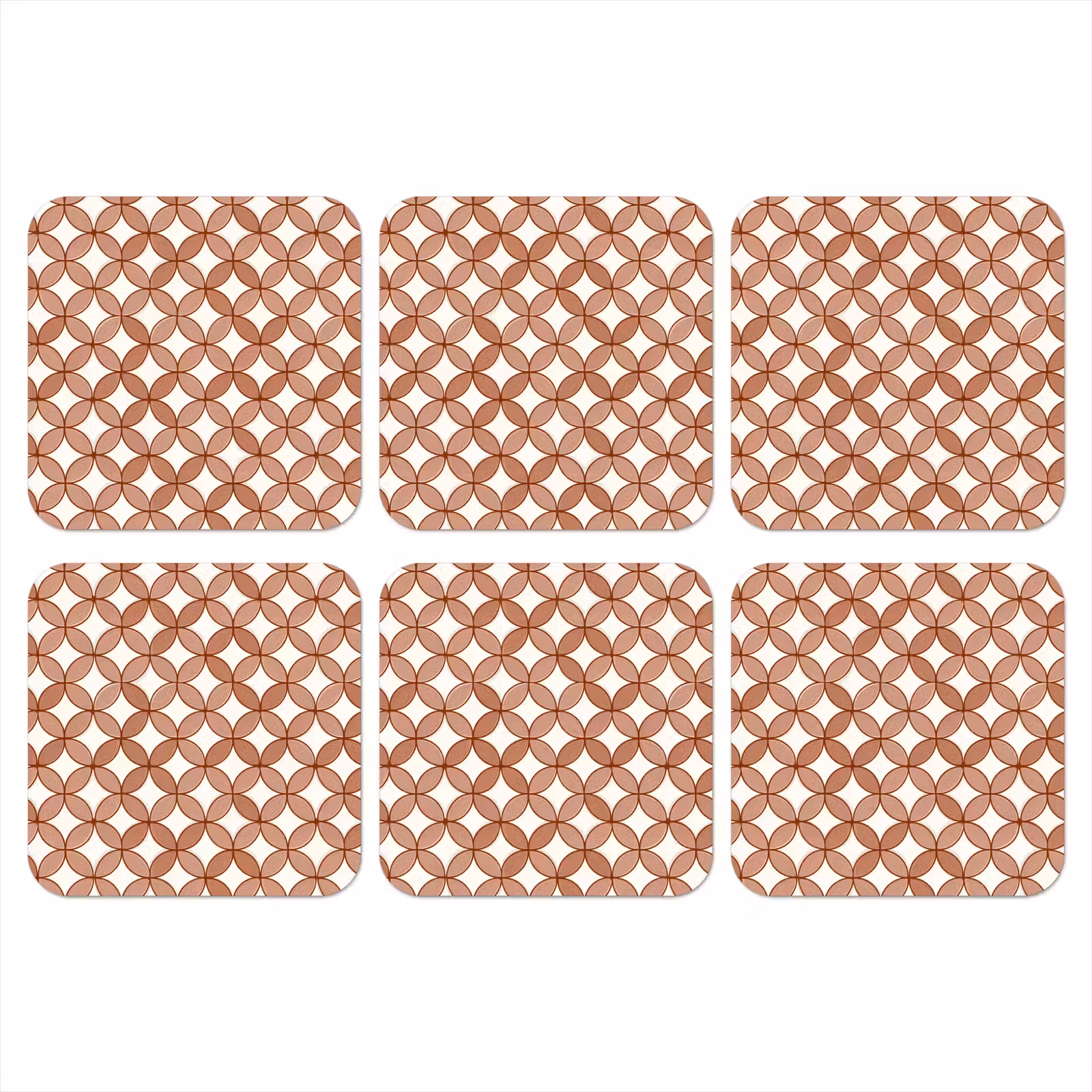 Onderzetter - Geometrisch - Cirkels - Modern - Terracotta — 1