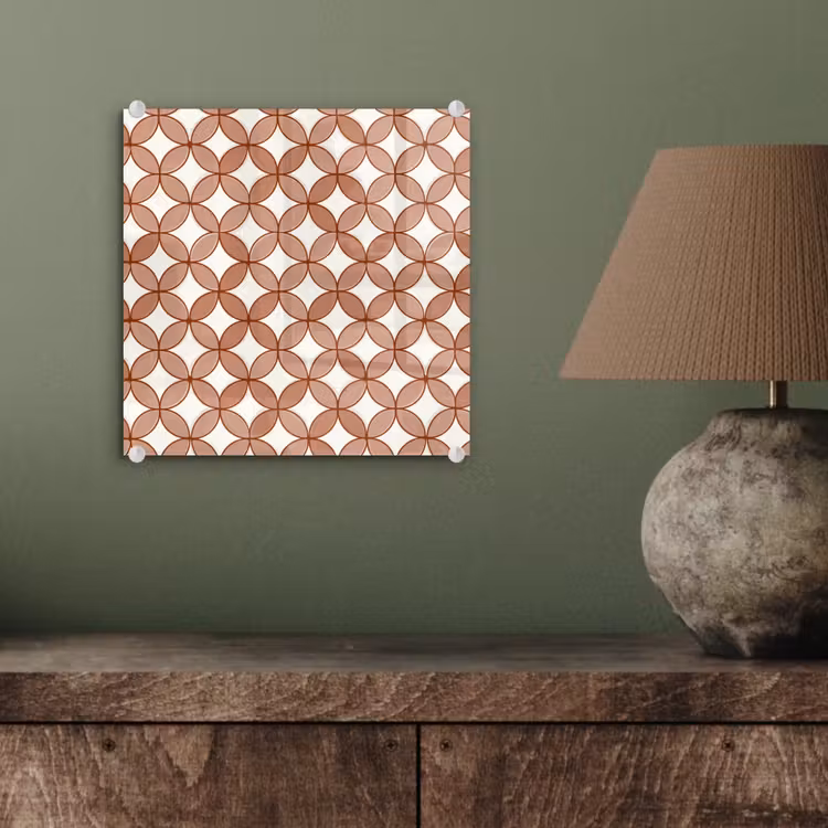 Glas schilderij - Geometrisch - Cirkels - Modern - Terracotta — 4