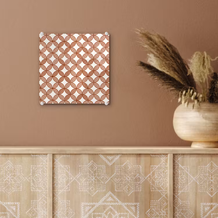 Glas schilderij - Geometrisch - Cirkels - Modern - Terracotta — 6