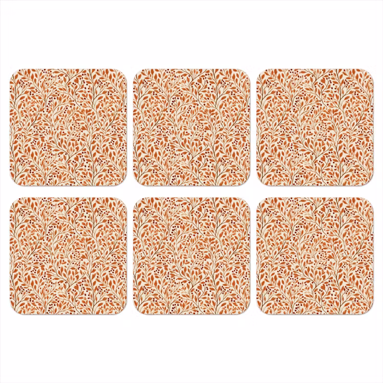 Onderzetter - Bladeren - Botanisch - Terracotta — 1