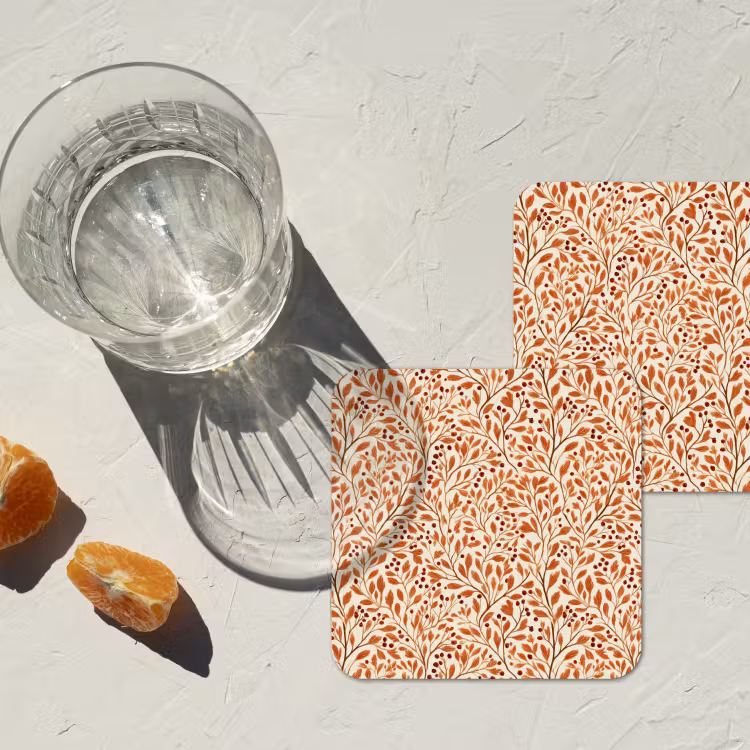 Onderzetter - Bladeren - Botanisch - Terracotta — 2