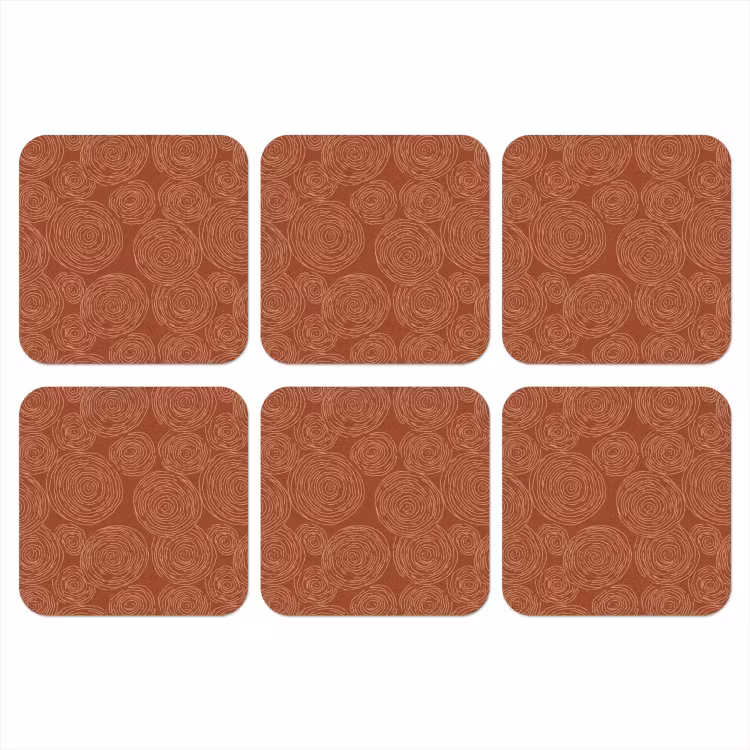 Onderzetter - Cirkels - Abstract - Artistiek - Terracotta — 1