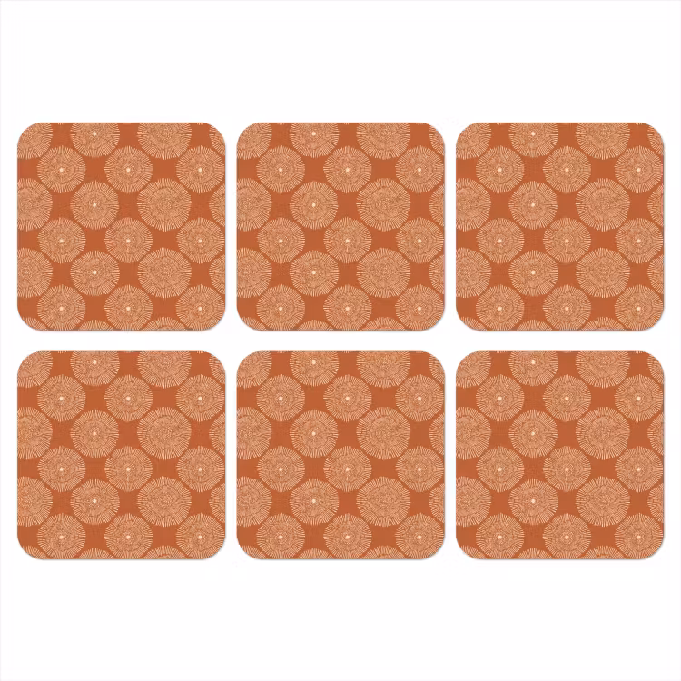 Onderzetter - Cirkels - Grafisch - Patroon - Terracotta — 1