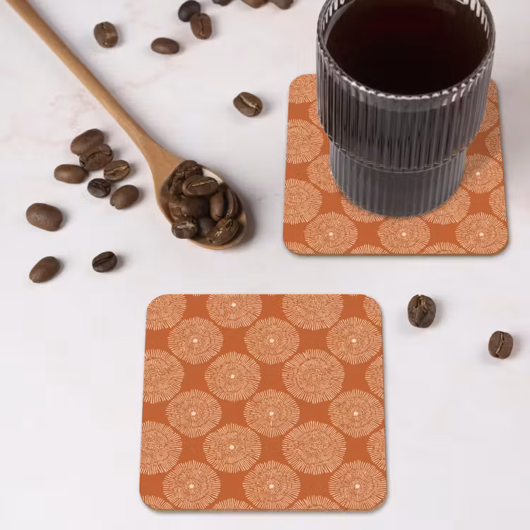 Onderzetter - Cirkels - Grafisch - Patroon - Terracotta — 4
