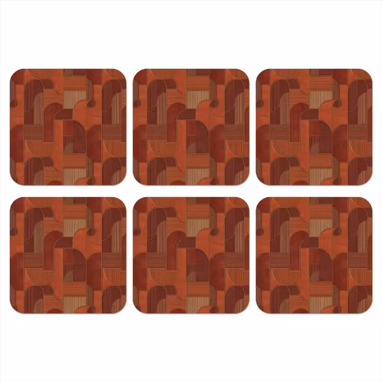 Onderzetter - Geometrisch - Abstract - Textuur - Bruin — 1