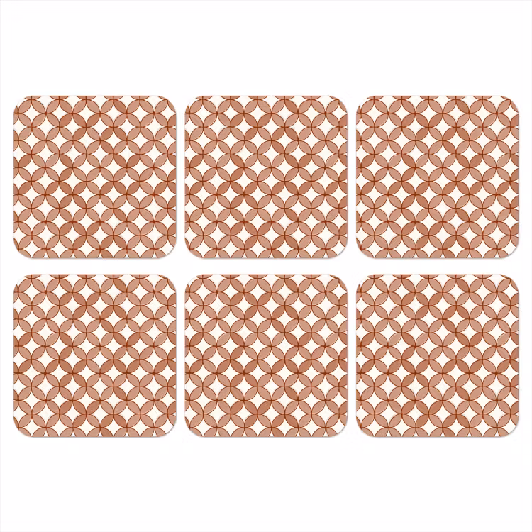 Onderzetter - Geometrisch - Cirkels - Modern - Terracotta — 1