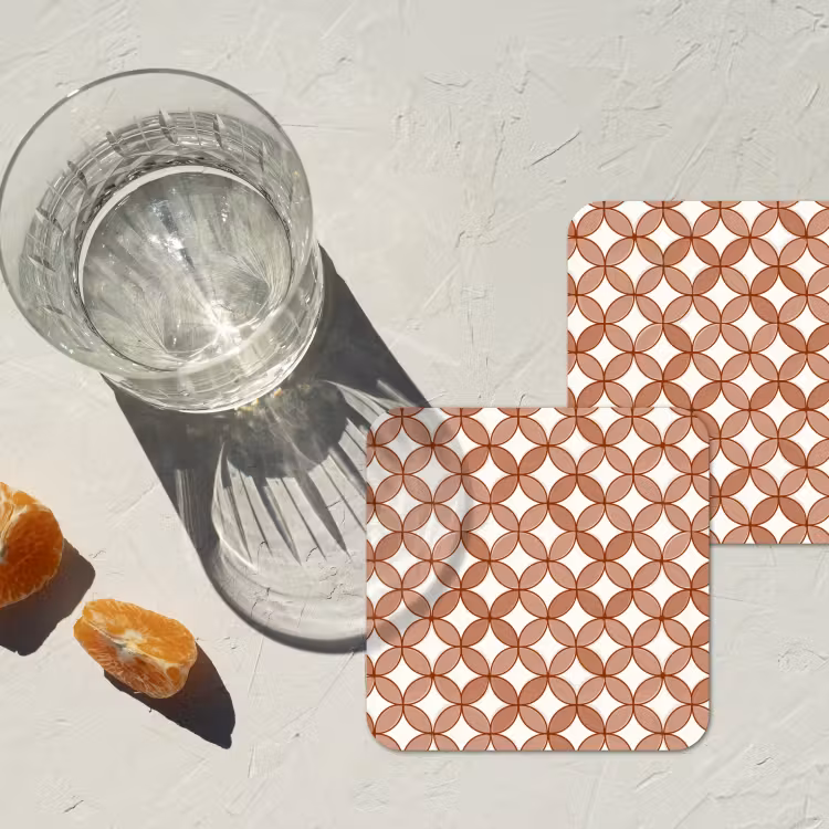 Onderzetter - Geometrisch - Cirkels - Modern - Terracotta — 2