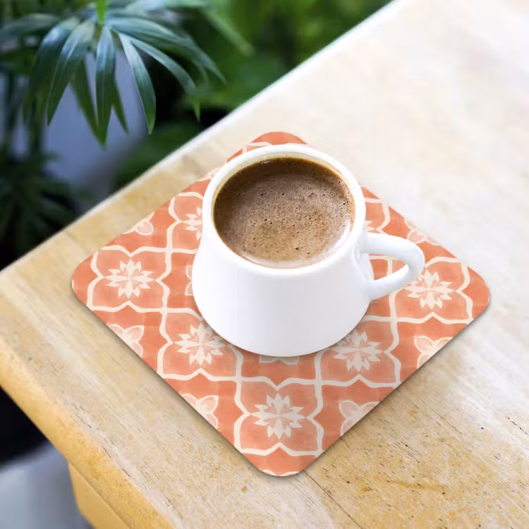 Onderzetter - Tegelpatroon - Arabesk - Vintage - Terracotta — 3