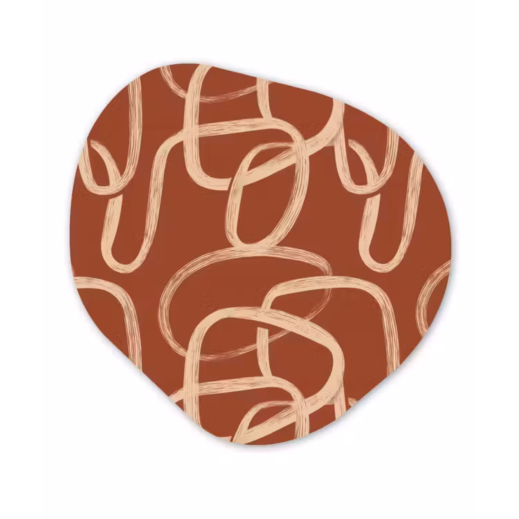 Organisch schilderij - Forex - Lijnen - Abstract - Organisch - Terracotta - Crème — 1