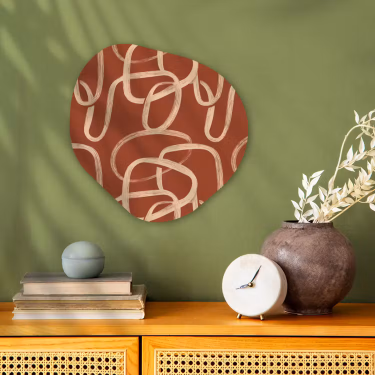 Organisch schilderij - Forex - Lijnen - Abstract - Organisch - Terracotta - Crème — 2