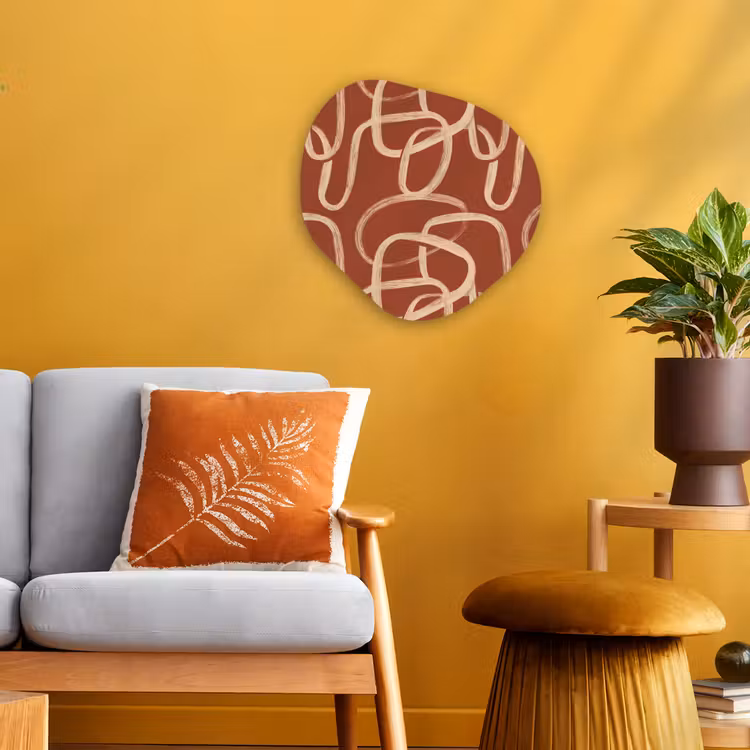 Organisch schilderij - Forex - Lijnen - Abstract - Organisch - Terracotta - Crème — 3