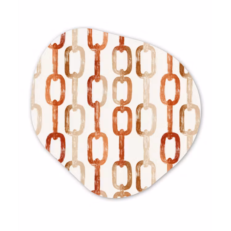 Organisch schilderij - Forex - Schakels - Patroon - Aquarel - Terracotta — 1