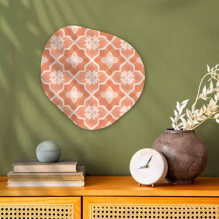 Organisch schilderij - Forex - Tegelpatroon - Arabesk - Vintage - Terracotta — 2
