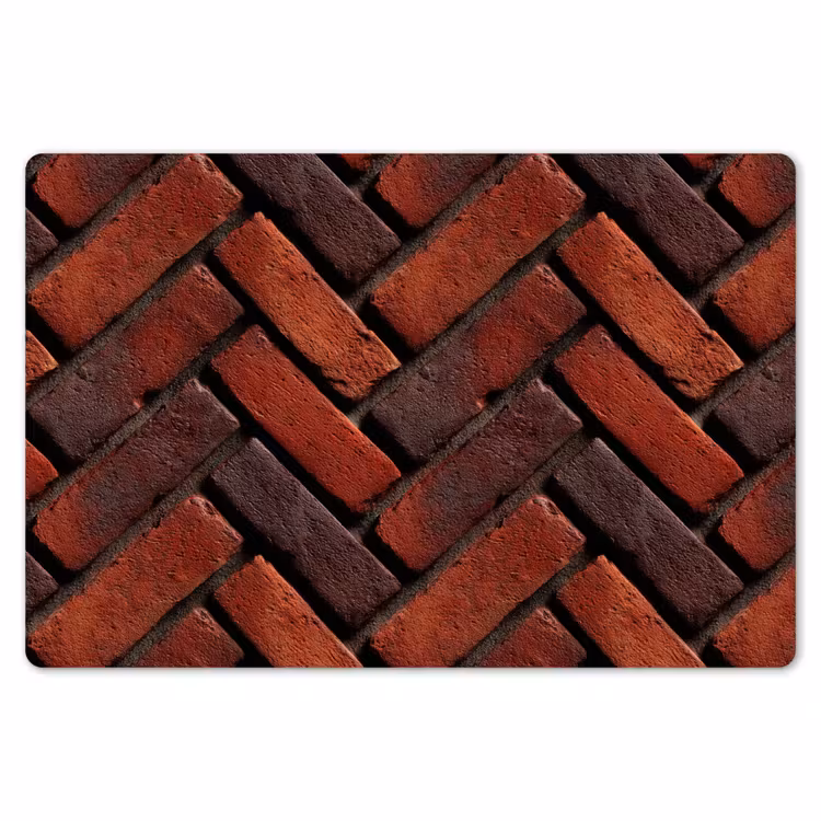 Placemat - 6 stuks - Bakstenen - Visgraat - Structuur - Roodbruin — 7
