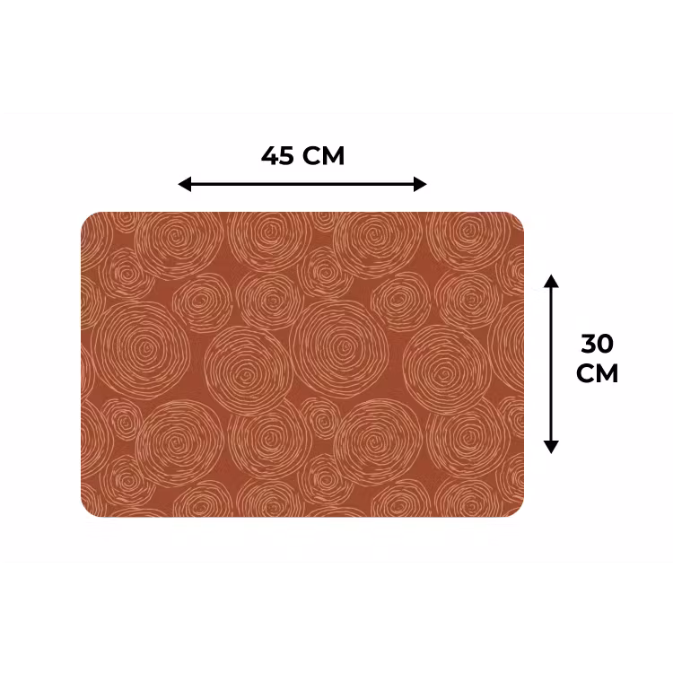 Placemat - 6 stuks - Cirkels - Abstract - Artistiek - Terracotta — 3
