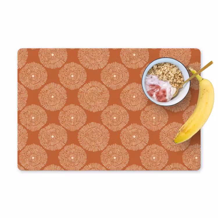 Placemat - 6 stuks - Cirkels - Grafisch - Patroon - Terracotta — 1