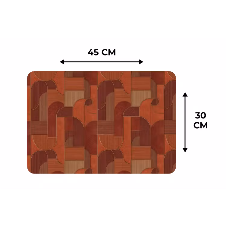 Placemat - 6 stuks - Geometrisch - Abstract - Textuur - Bruin — 3