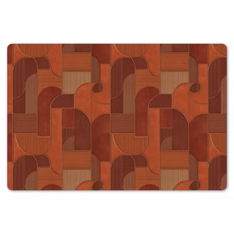 Placemat - 6 stuks - Geometrisch - Abstract - Textuur - Bruin — 7
